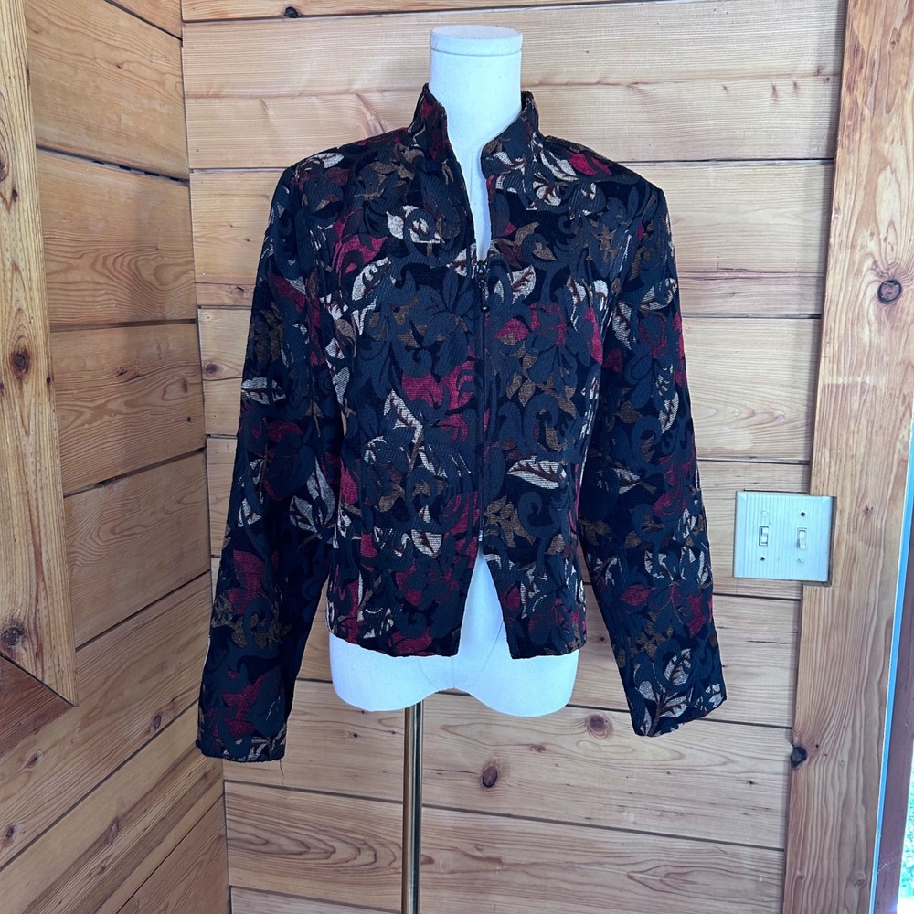 Vintage Tapestry Jacket Women Medium Multicolor Whimsigoth Brocade Bantry Bay